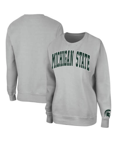 Colosseum Gray Michigan State Spartans Campanile Pullover Sweatshirt In Gray