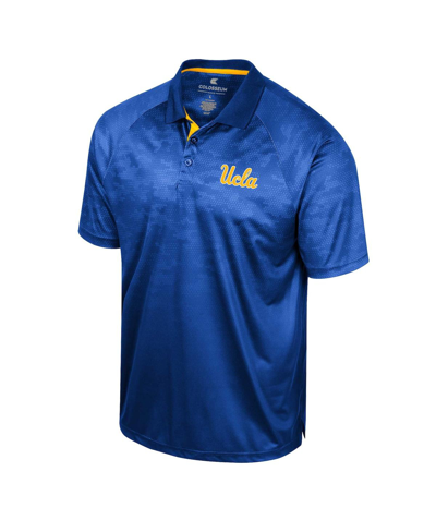 Colosseum Men's  Blue Ucla Bruins Honeycomb Raglan Polo Shirt In Blue
