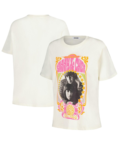 Daydreamer Sonny & Cher Melody Fair Boyfriend Tee In Stone Vintage In Cream