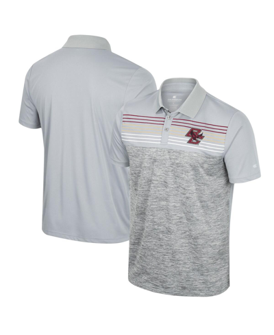 Shop Colosseum Men's  Gray Boston College Eagles Cybernetic Polo Shirt