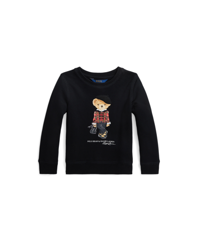 Shop Polo Ralph Lauren Toddler And Little Girls Polo Bear Fleece Sweatshirt In Polo Black