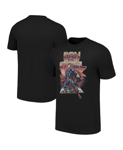 Shop Mad Engine Men's And Women's  Black Superman Man Of Steel T-shirt