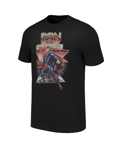 Shop Mad Engine Men's And Women's  Black Superman Man Of Steel T-shirt