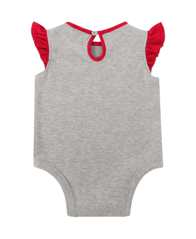 Shop Outerstuff Girls Newborn Heather Gray Georgia Bulldogs All Dolled Up Bodysuit, Skirt And Bootie Set