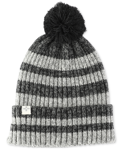 Shop Sun + Stone Men's Striped Pom-pom Hats, Created For Macy's In Grey,black