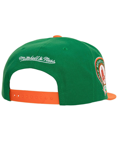 Shop Mitchell & Ness Men's  Green, Orange Boston Red Sox Hometown Snapback Hat In Green,orange