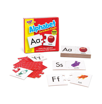 Shop Trend Enterprises Fun-to-know 52 Piece Puzzles Alphabet Game Set, 3" X 6" In Multi