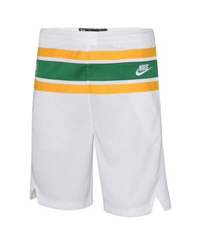 Shop Nike Big Boys  White Houston Rockets Hardwood Classics Swingman Shorts