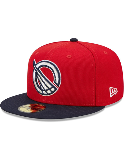 New Era Men's  Red, Navy Greenville Drive Marvel X Minor League 59fifty Fitted Hat In Red,navy