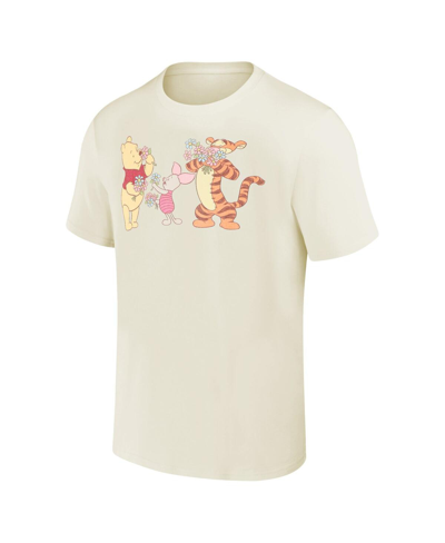 Shop Mad Engine Men's And Women's  Cream Winnie The Pooh Flowers T-shirt