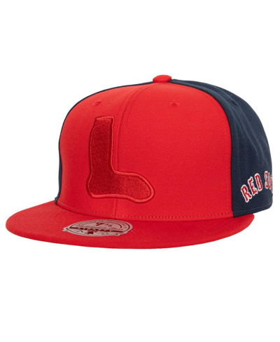 Shop Mitchell & Ness Men's  Red Boston Red Sox Bases Loaded Fitted Hat