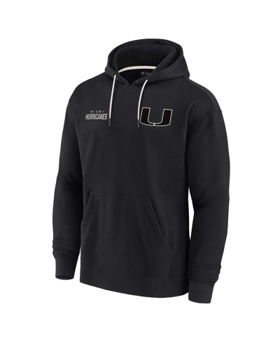 Shop Fanatics Signature Men's And Women's  Black Miami Hurricanes Super Soft Fleece Pullover Hoodie