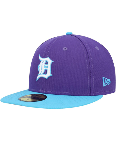 Shop New Era Men's  Purple Detroit Tigers Vice 59fifty Fitted Hat