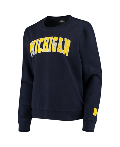 Colosseum Navy Michigan Wolverines Campanile Pullover Sweatshirt In Navy