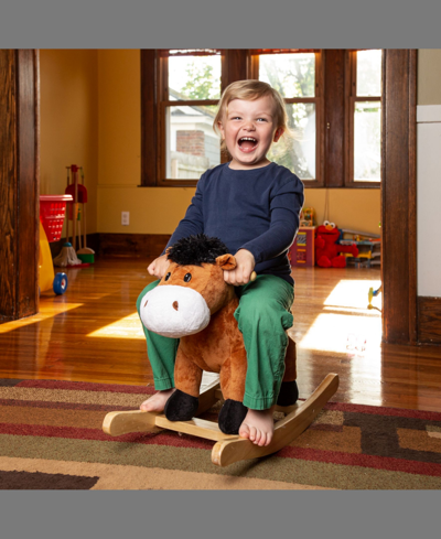 Ponyland Rocking Brown Horse With Sound Rocker In Multi