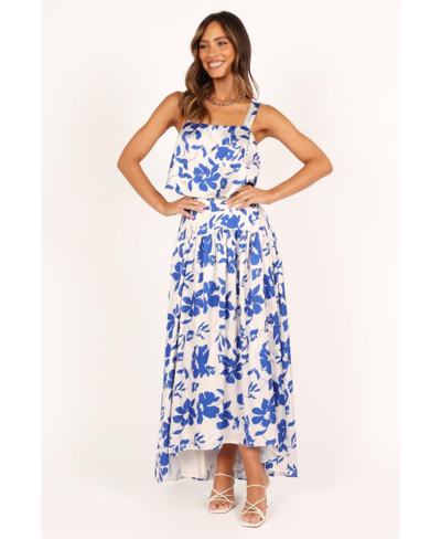 Shop Petal And Pup Women's Lulu Top And Skirt Set In Blue Floral