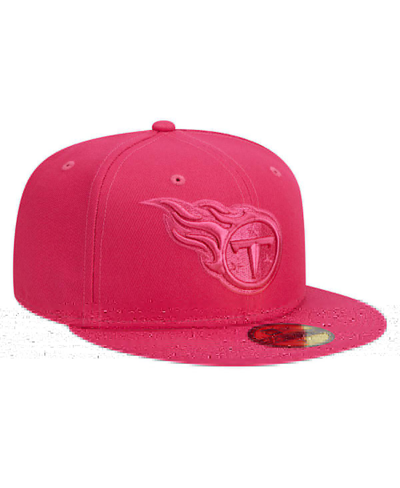 Shop New Era Men's  Pink Tennessee Titans Color Pack 59fifty Fitted Hat