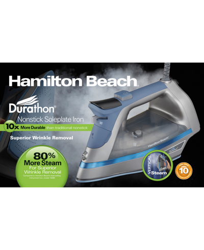 Hamilton Beach Durathon Nonstick Soleplate Digital Iron In Blue