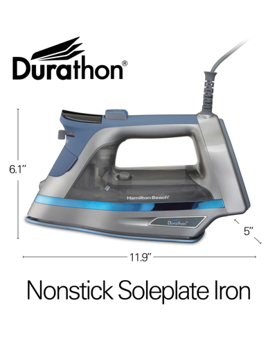 Hamilton Beach Durathon Nonstick Soleplate Digital Iron In Blue