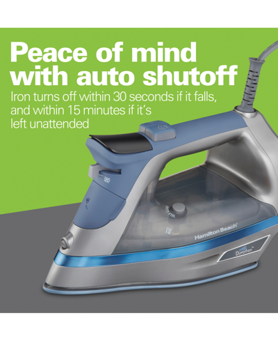 Hamilton Beach Durathon Nonstick Soleplate Digital Iron In Blue