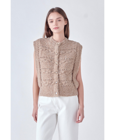 Shop English Factory Women's Chunky Textured Knit Vest In Brown