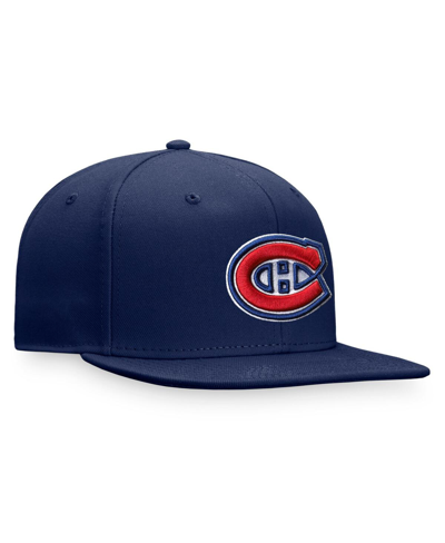 Shop Fanatics Men's  Navy Montreal Canadiens Core Primary Logo Fitted Hat