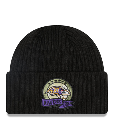 Shop New Era Big Boys  Black Baltimore Ravens 2022 Salute To Service Knit Hat