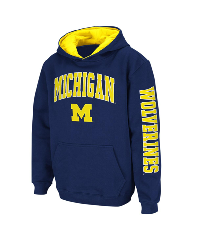 Colosseum Youth  Navy Michigan Wolverines 2-hit Team Pullover Hoodie In Navy