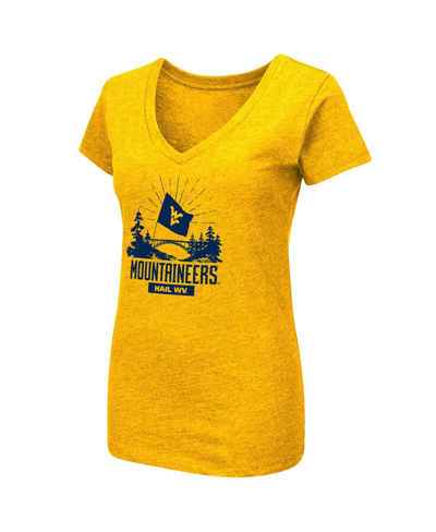 Colosseum Women's  Navy West Virginia Mountaineers Fan V-neck T-shirt In Navy