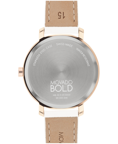 Shop Movado Women's Bold Evolution 2.0 Swiss Quartz Off White Leather Watch 34mm