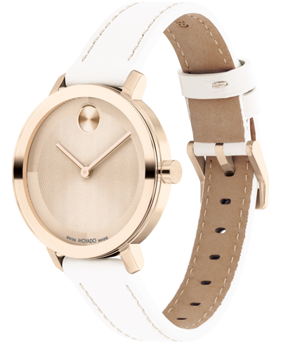 Shop Movado Women's Bold Evolution 2.0 Swiss Quartz Off White Leather Watch 34mm