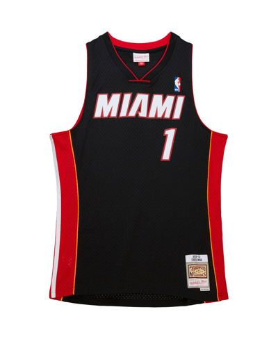 Mitchell & Ness Men's  Chris Bosh Black Miami Heat Hardwood Classics Retro Name And Number T-shirt In Black