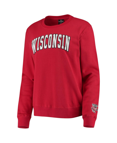 Colosseum Women's  Red Wisconsin Badgers Campanile Pullover Sweatshirt In Red