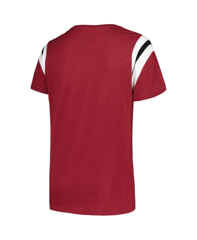 Shop Profile Women's  Garnet Florida State Seminoles Plus Size Striped Tailgate Crew Neck T-shirt