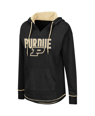 Colosseum Black Purdue Boilermakers Tunic Pullover Hoodie In Black