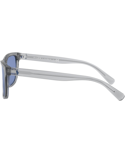 Shop Polo Ralph Lauren Sunglasses, 0ph4167 In Transparent Grey,light Blue Mirror Silve