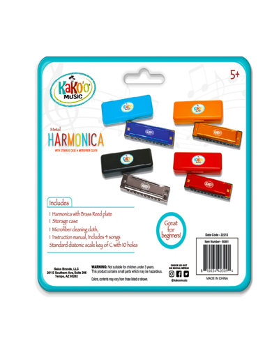 Kako'o Music Classic Blue Metal Harmonica In Multi