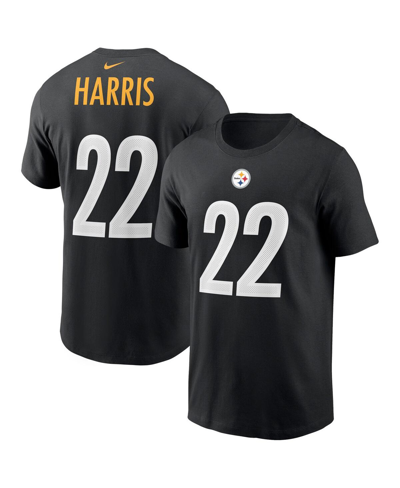 Shop Nike Men's  Najee Harris Black Pittsburgh Steelers Player Name And Number T-shirt