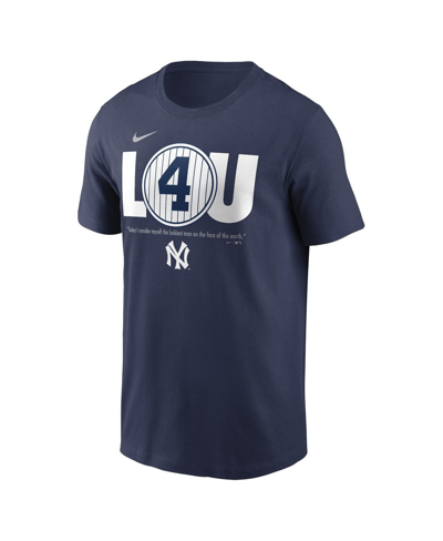 Nike Lou Gehrig Navy New York Yankees Cooperstown Collection Lou Gehrig Day Retired Number T-shirt In Navy