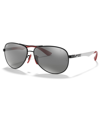 Shop Ray Ban Men's Sunglasses, Rb8313m Scuderia Ferrari Collection 61 In Black,grey Mirror