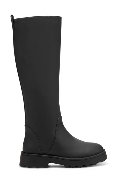 Shop Aerosoles Slalom Water Resistant Faux Leather Boot In Black Leather Pu