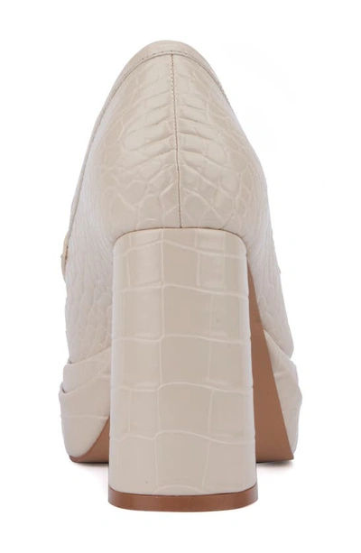 Shop Fashion To Figure Madelyn Croc Embossed Platform Loafer Pump In Bone Croc
