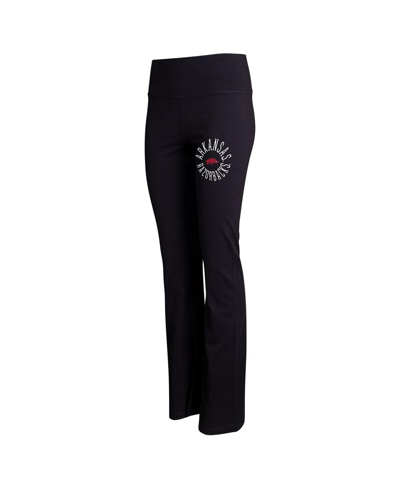Concepts Sport Black Arkansas Razorbacks Enclave Tri-blend Flared Leggings In Black
