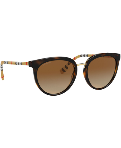 Burberry Polarized Sunglasses, 0be4316 In Dark Havana,polar Brown Gradient