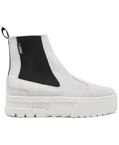 Shop Puma Women's Chelsea Suede Boots From Finish Line In White,black
