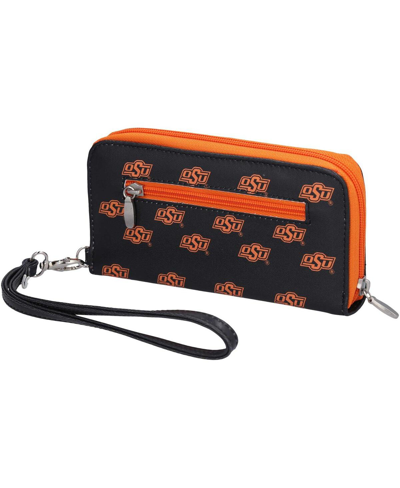Eagles Wings Women's Oklahoma State Cowboys Zip-around Wristlet Wallet In Black