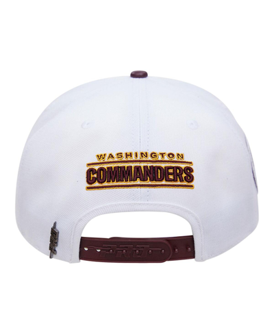 Shop Pro Standard Men's  White, Burgundy Washington Commanders 2tone Snapback Hat In White,burgundy