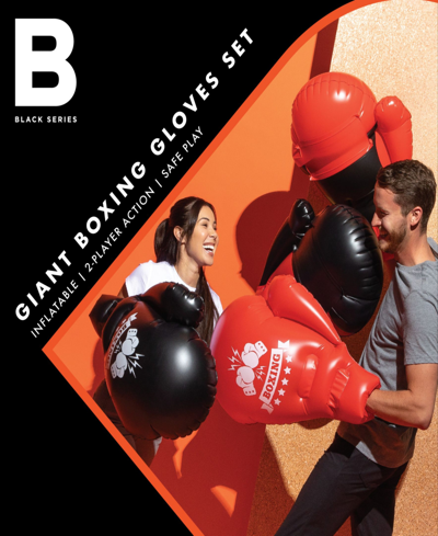 Black Series Giant Inflatable Boxing Gloves, Set Of 4 In Red And Black