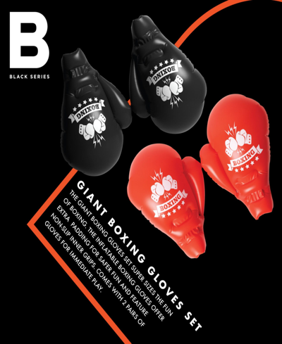 Black Series Giant Inflatable Boxing Gloves, Set Of 4 In Red And Black
