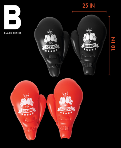 Black Series Giant Inflatable Boxing Gloves, Set Of 4 In Red And Black